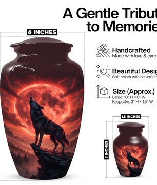 Wolf Urn for Dad – Custom Howling Wolf Cremation Urns for Ashes