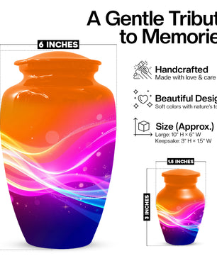 Modern Abstract Cremation Urn for Ashes – Colorful Adult Funeral Urns