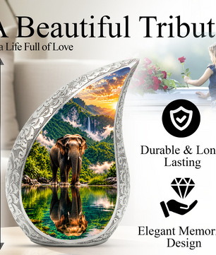 Elephant Cremation Urn for Dad - Wildlife Memorial Keepsake for Ashes