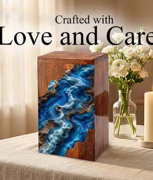 Ocean Flow Cremation Urn – Wooden Urn for Human Ashes