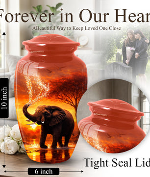Elephant Urn for Dad- Cremation Large Urn for Ashes Adult Male | Keepsake Urn For Dad