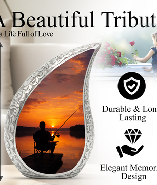 Fishing Urn for Dad | Gone Fishing Cremation Urn for Male Ashes,
