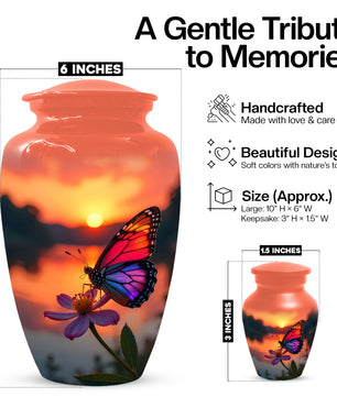 Butterfly Sunset Urn for Human Ashes | Butterfly Sunset Cremation Urn
