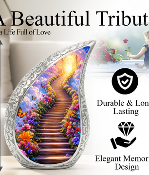 Heaven Gate Butterfly Urn for Ashes - Personalized Adult Cremation Urn with Butterflies | Memorial Funeral Urn for Adult Ashes