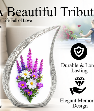 Butterfly Urn for Mom, Floral Heart Cremation Urn for Ashes