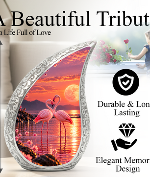 Flamingo Cremation Urn for Ashes, Flamingo Memorial Urn, Pink Flamingo Adult Urn, Bird Cremation Urn