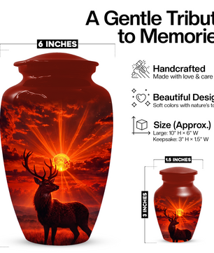 Deer Cremation Urn for Ashes | Adult Urn | Custom Memorial Urn