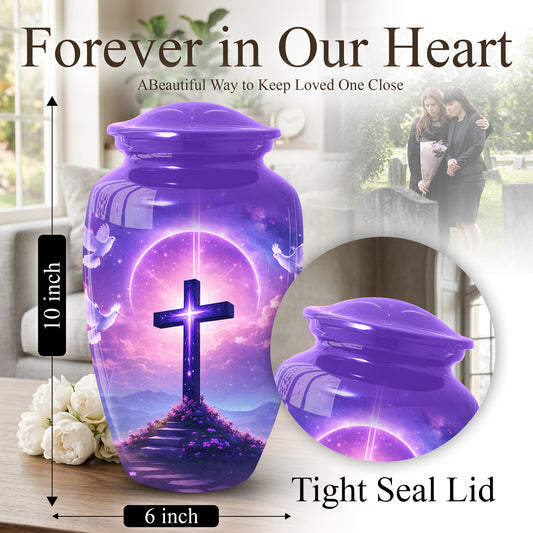 Cross Christian Memorial Urn - Keepsake Cremation Large  Urn