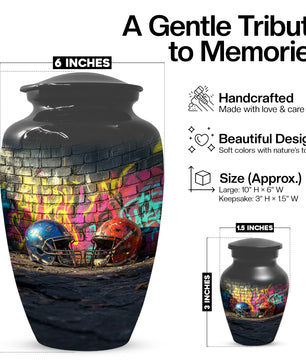 Football Helmet Urn for Dad – Custom Sports Cremation Urn for Ashes