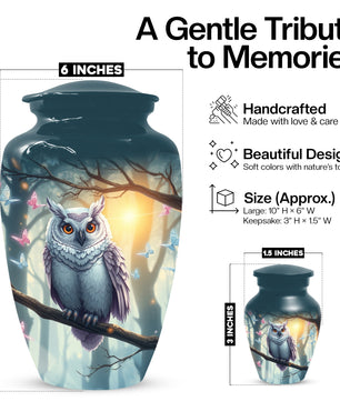 Personalized Owl Urn for Mom – Custom Owl Cremation Urn for Ashes