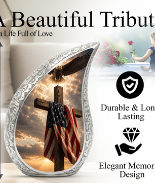 Cross Urn for Human Ashes | Christian Adult Cremation Urn for Men & Women