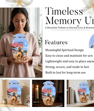 American Flag Cremation Urn – Personalized Cowgirl & Western Memorial Urn for Ashes