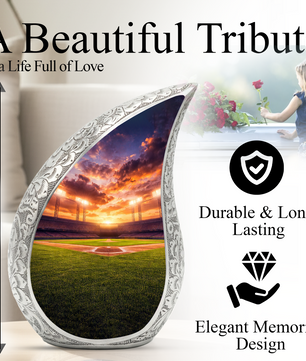 Baseball Stadium Adult Urn for Human Ashes – Premium Baseball Ground Cremation Urn