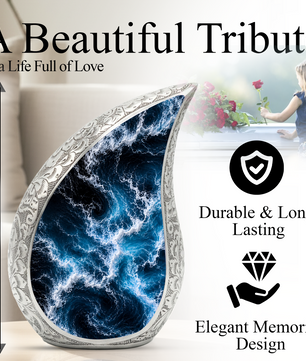 Beach Urn for Ashes, Ocean Wave Cremation Urn,Beautiful Ocean Keepsake Urn