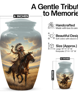 Warrior Horse Urn for Mom & Women | Unique Adult Female Cremation Urn for Human Ashes