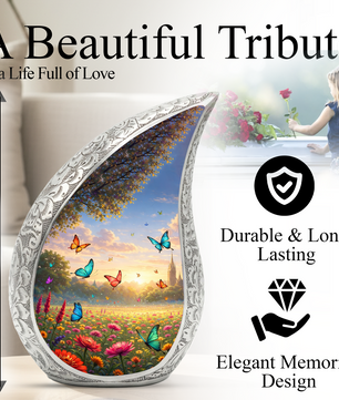 Butterfly Sunflower Adult Urn for Human Ashes – Premium Butterfly & Sunflower Cremation Urn