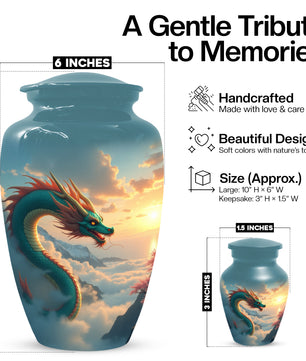 Celestial Sky Dragon Urn for Adult Ashes – Fantasy Adult Cremation Urn | Dragon Adult Urns for Ashes