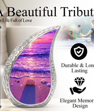Tilt Pink Beach Ocean Cremation Urn for Adult Ashes