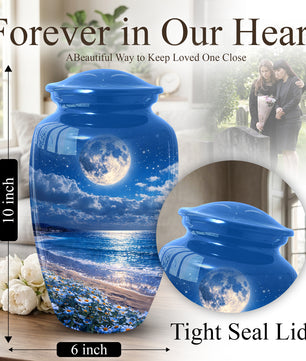 Moonlit Ocean Urn for Mom - Adult Female Cremation Large Urn for Ashes