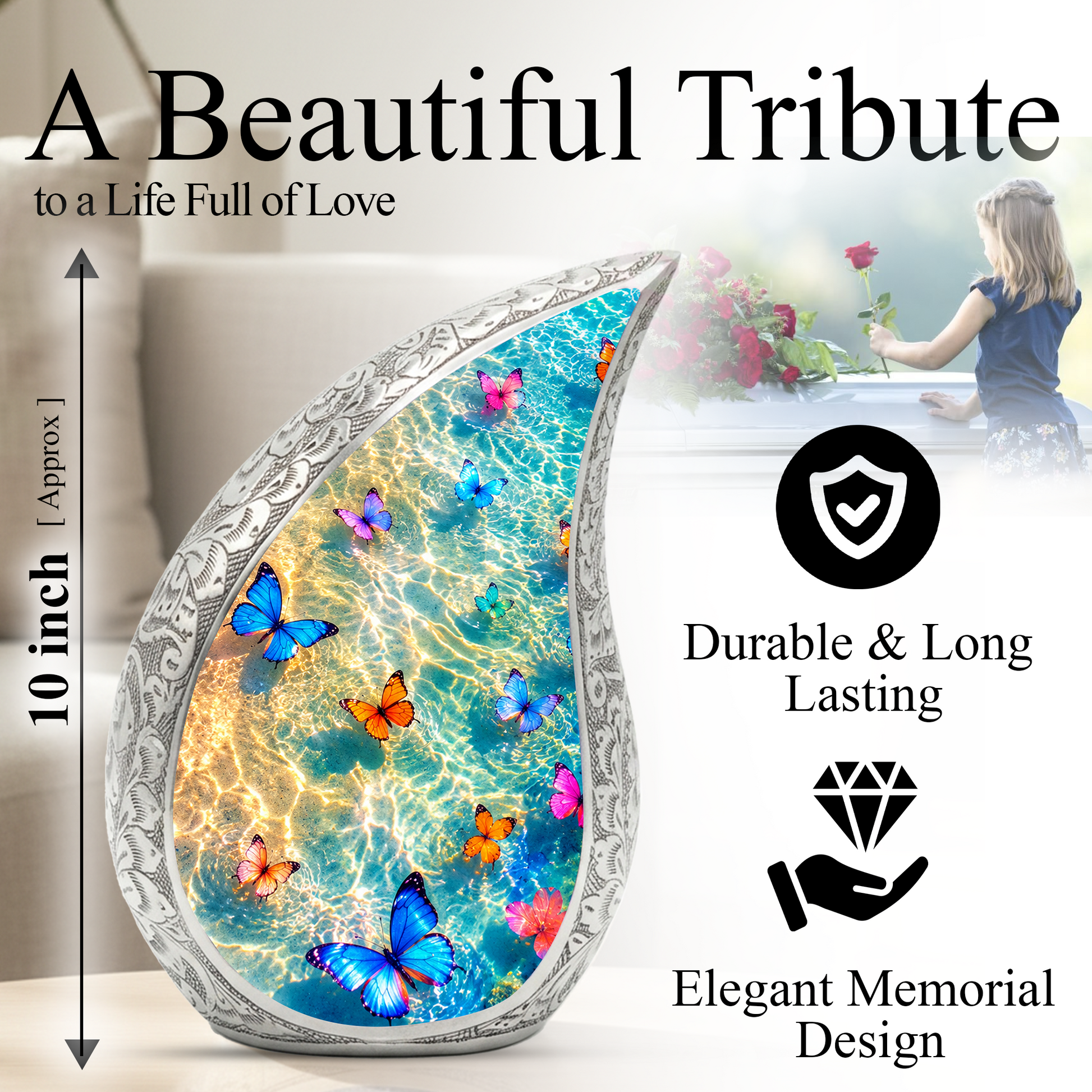 Butterfly Urn for Ashes | Butterfly Urns for Human Ashes, Adult Urn, Butterfly Adult Cremation Urn
