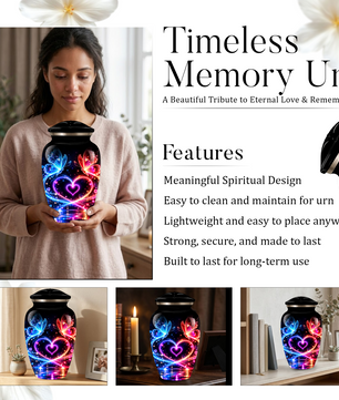 Personalized Butterfly Cremation Urn for Ashes, Heart Memorial Adult Urn, Blue and Red Cremation Urn
