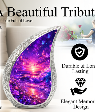 Neon Ocean Butterfly Beach Cremation Urn for Adult Ashes – Beautiful Beach-Themed Urn for Human Ashes