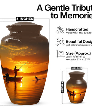 Fishing Urn for Human Ashes | Gone Fishing Cremation Urn for Dad