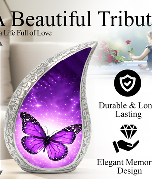Purple Butterfly Urn for Human Ashes | Butterfly Urn | Urn for Mom