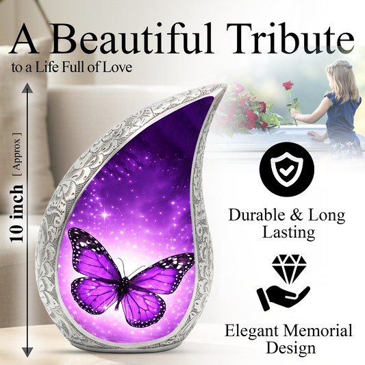 Purple Butterfly Urn for Human Ashes | Butterfly Urn | Urn for Mom