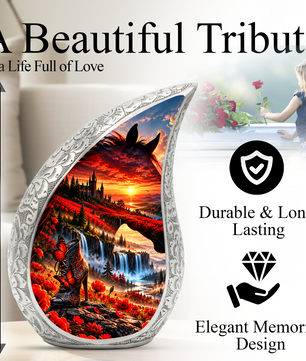 Horse Cremation Urn for Ashes, Horse Memorial Urn, Equestrian Adult Urn, Horse Lover Cremation Urn