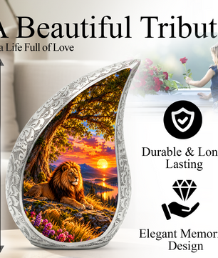 Lion Cremation Urn for Ashes, Lion Memorial Urn, Personalized Adult Cremation Urn