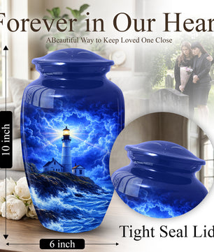 Lighthouse Memorial Urn for Dad, Personalized Adult Cremation Large  Urn