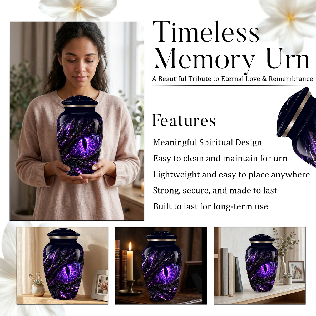 Dragon Eye Cremation Urn for Ashes | Personalized Dragon Urn | Fantasy Adult Memorial Urn