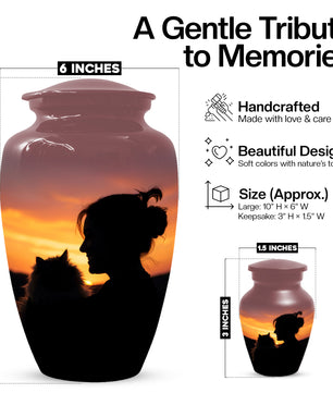 Personalized Cat Urn for Ashes | Custom Metal Pet Memoria