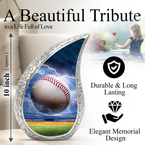Baseball Funeral Urn for Dad, Baseball Memorial Urn for Human Ashes