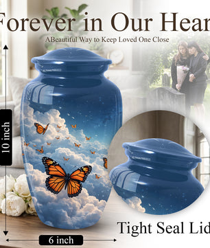 Monarch Butterfly Urn for Mom | Butterfly Cremation  Large Urn for Ashes | Memorial Urn for Women