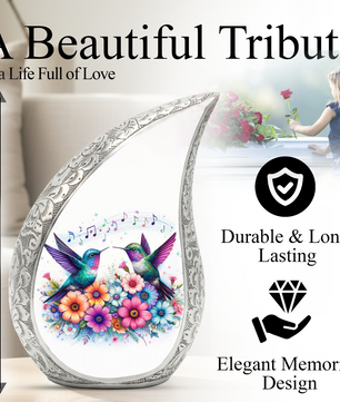 Beautiful Hummingbird with flowers Cremation Urn for Adult Ashes