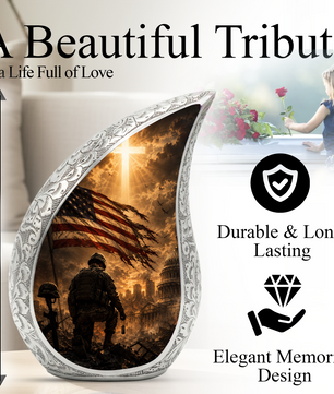 Soldier Urn for Human Ashes | Military Adult Cremation Urn Memorial
