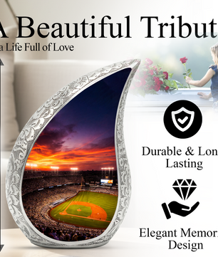 Baseball Stadium Memorial Urn | Personalized Cremation Urn for Dad