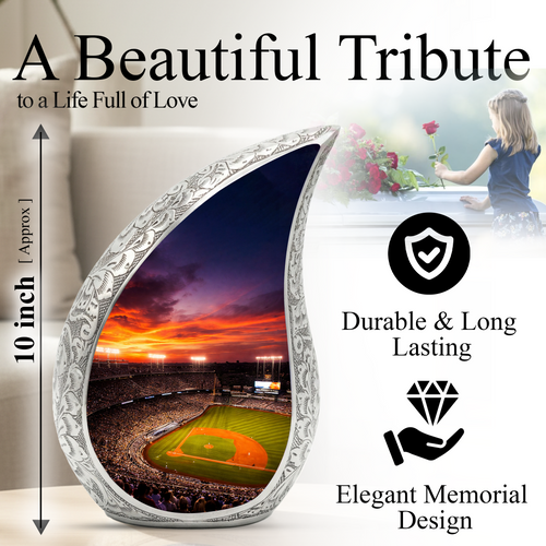 Baseball Stadium Memorial Urn | Personalized Cremation Urn for Dad