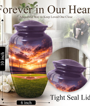 Baseball Stadium Urn for Dad | Cremation  Large Urn Adult Male | Memorial Urn for Father