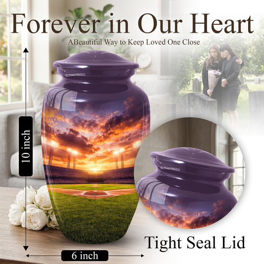 Baseball Stadium Urn for Dad | Cremation  Large Urn Adult Male | Memorial Urn for Father