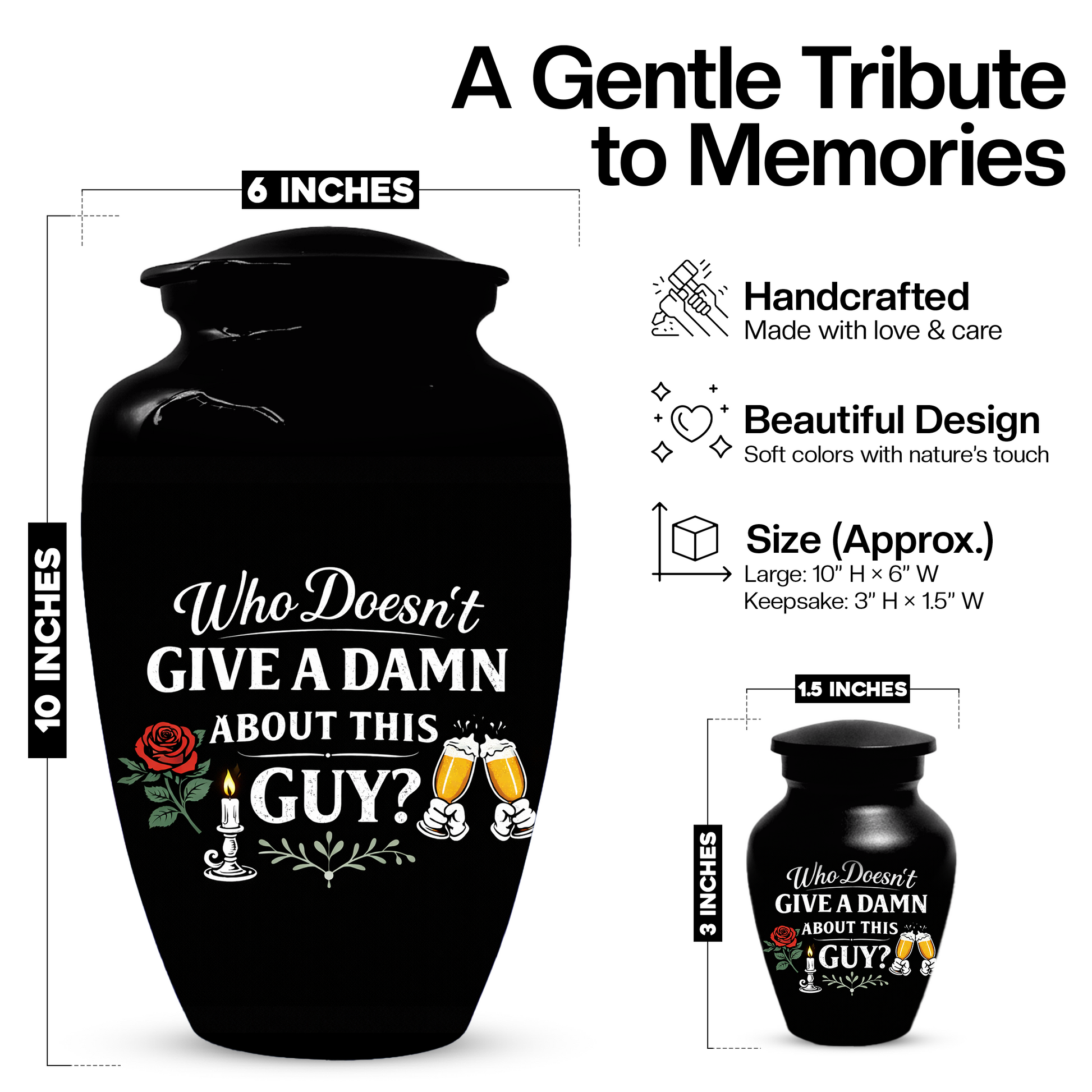 Funny Adult Urn for Ashes,  Personalized Memorial Urn for Dad