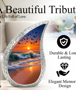 Ocean Sunset Adult Urn for Human Ashes – Premium Ocean Sunset Cremation Urn