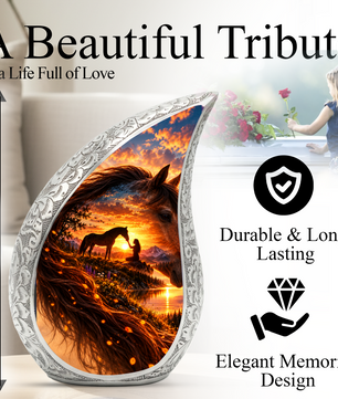 Horse Cremation Urn for Ashes, Horse Memorial Urn, Keepsake Adult Cremation Urn