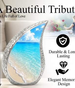 Ocean Beach Cremation Urn – Elegant Memorial Urn for Mom, Dad, Women & Men
