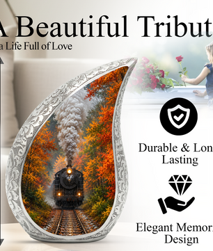 Steam Train Urn for Human Ashes | Vintage Locomotive Adult Cremation Urn