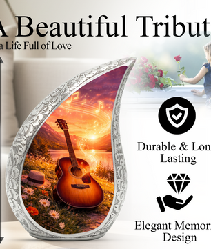 Guitar Lake Adult Urn for Human Ashes – Premium Guitar Cremation Urn