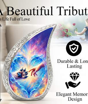 Heavenly Paw Adult Urn for Human Ashes – Heart Memorial Adult Cremation Urn