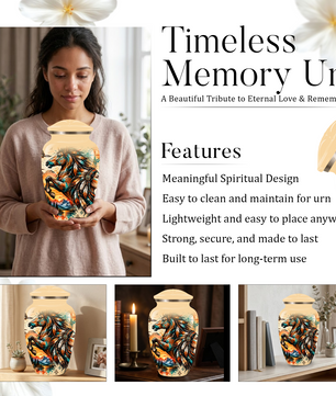 Personalized Adult Cremation Urn for Ashes, Native American Horse Memorial Urn, Tribal Horse Cremation Urn